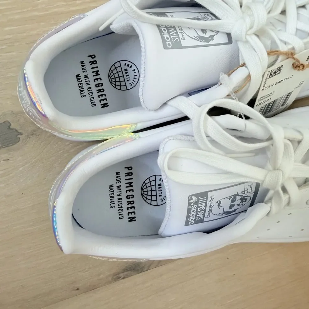 NWT ✨ ADIDAS X Stan Smith Iridescent White Sneakers Womens 5, Kid 3.5/4